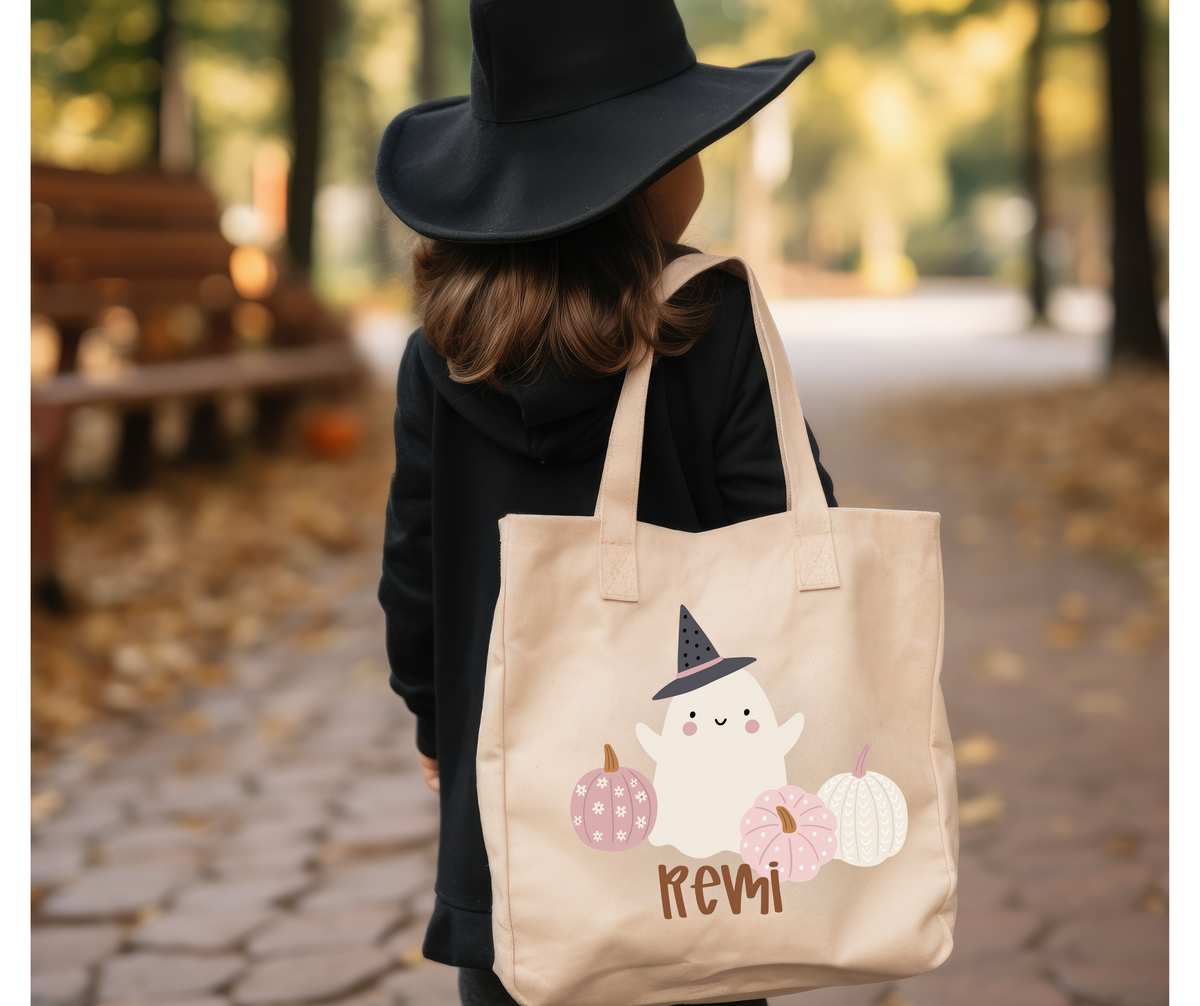 Boho Ghost Trick-or-Treat Bag