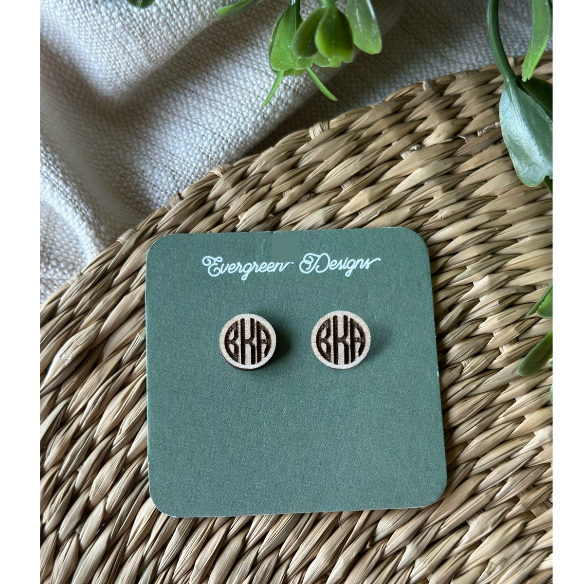 Circle Monogram Studs