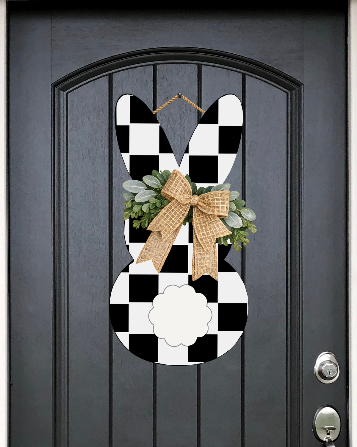 Bunny Checkered Door Hanger