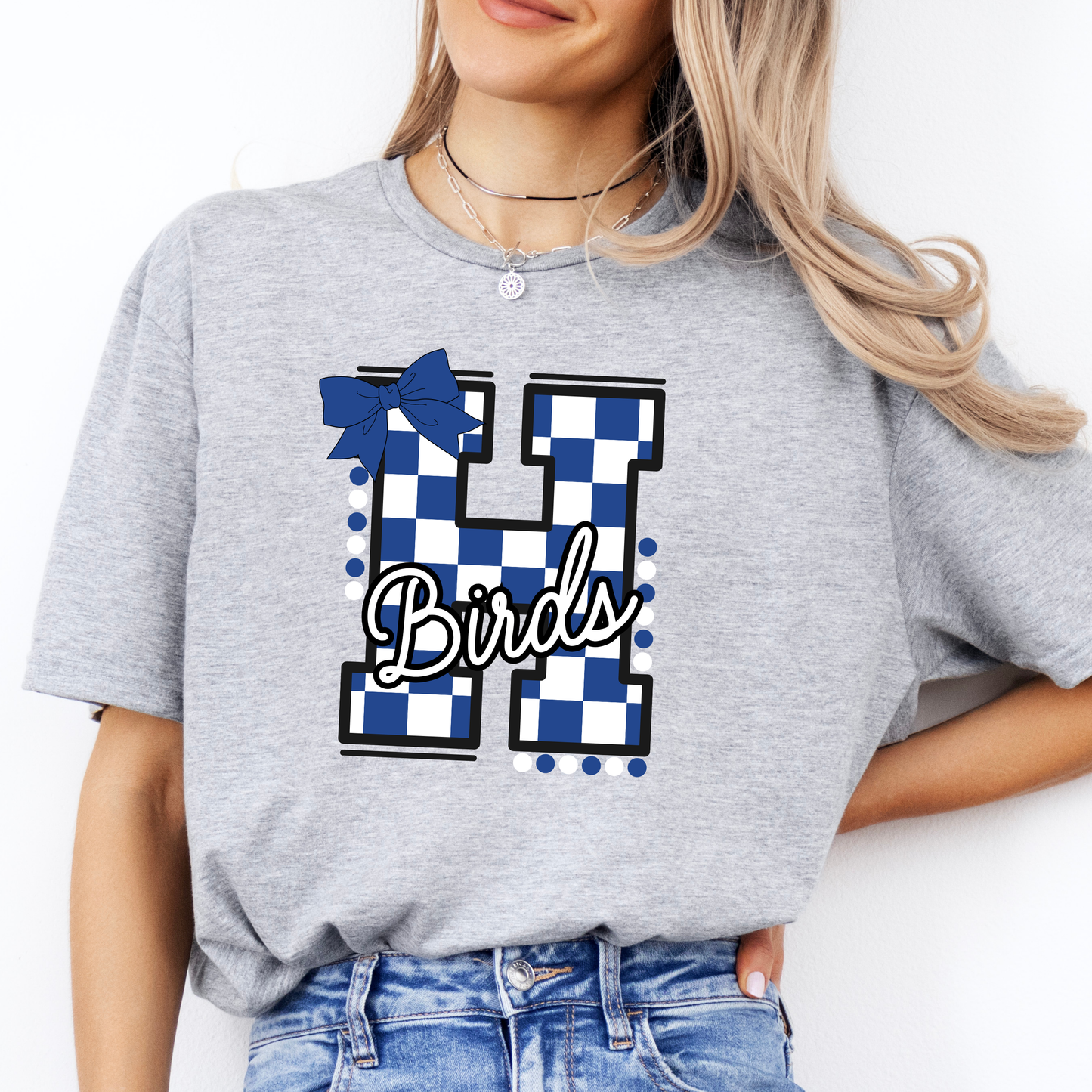 Checkered H Birds- GRAY