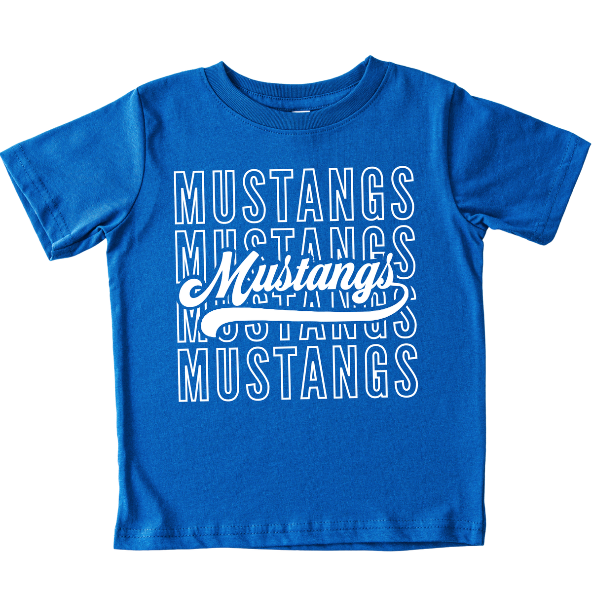 Mustangs Stacked- Royal