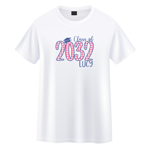 Handprint Graduation Tee-Pink & Navy