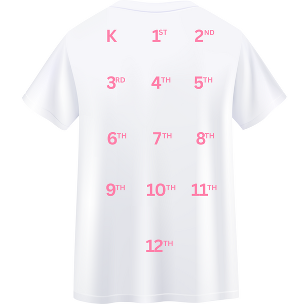 Handprint Graduation Tee-Pink & Navy