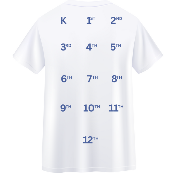 Handprint Graduation Tee-Mint & Navy