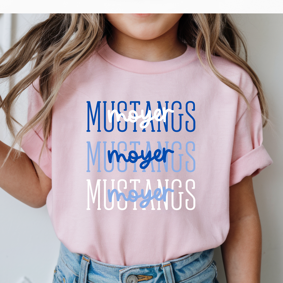 Moyer Mustangs Stacked- Pink