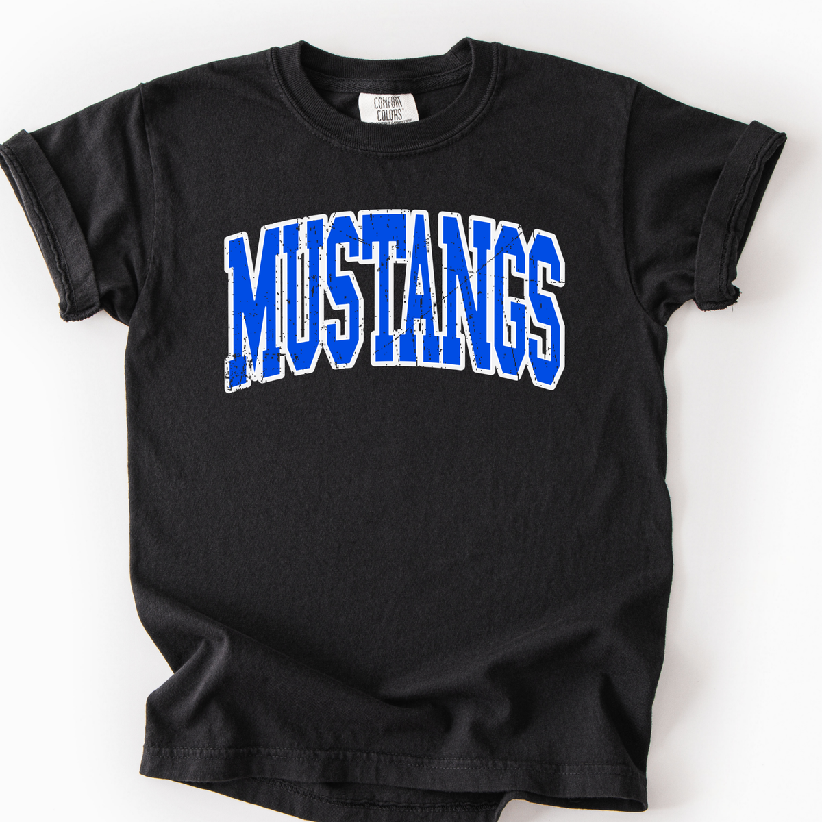 Mustangs Distressed Arch- Black