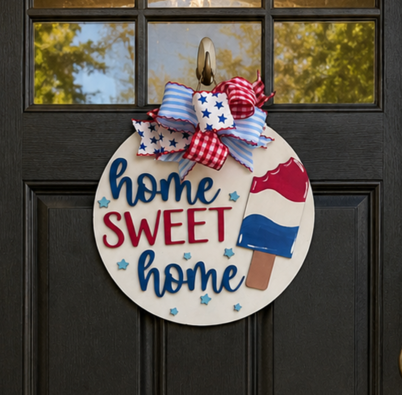 Home Sweet Home- Red, White & Blue Door Hanger