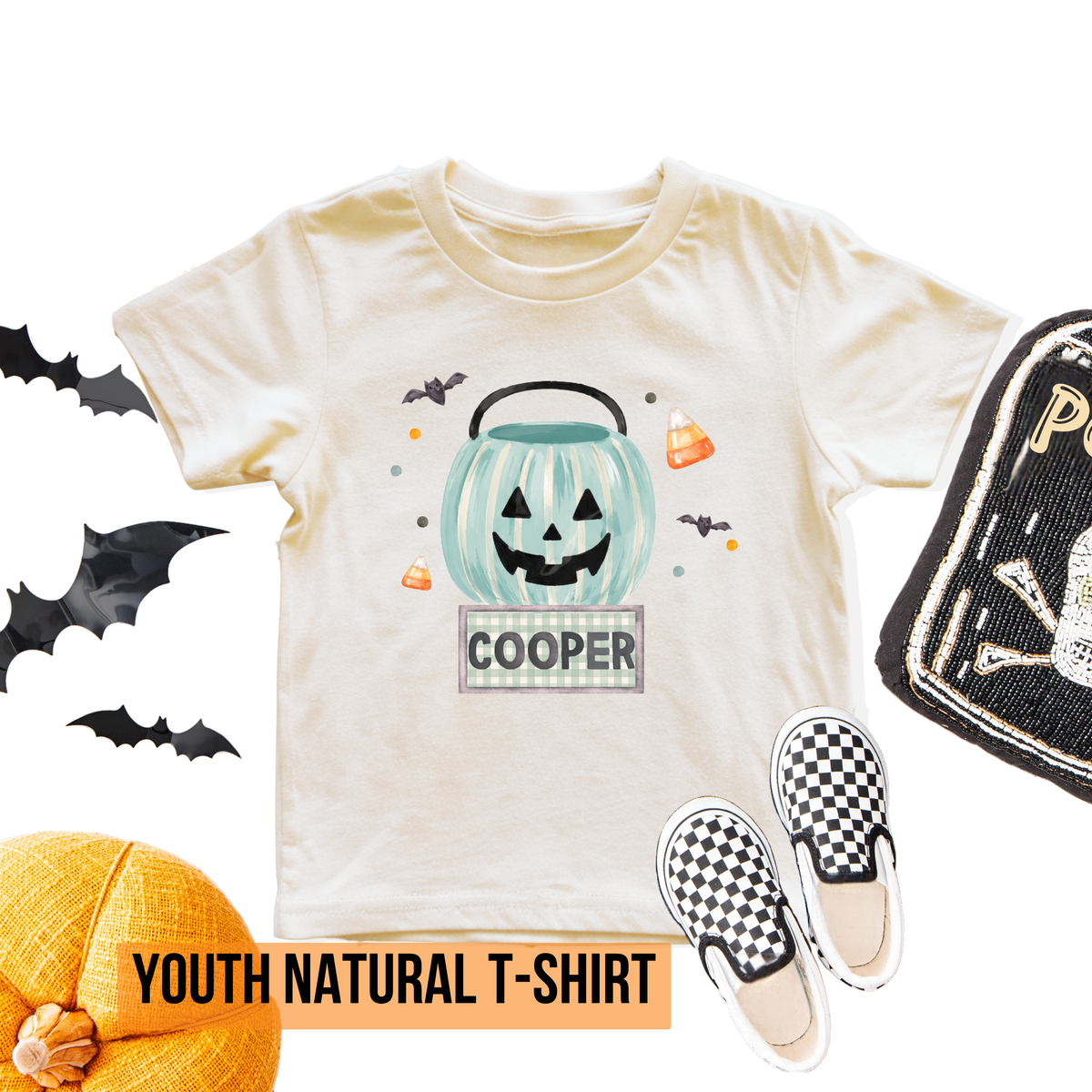 Pumpkin Pail Name Blue- Youth