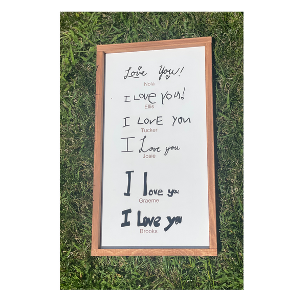 I love you handwritten sign
