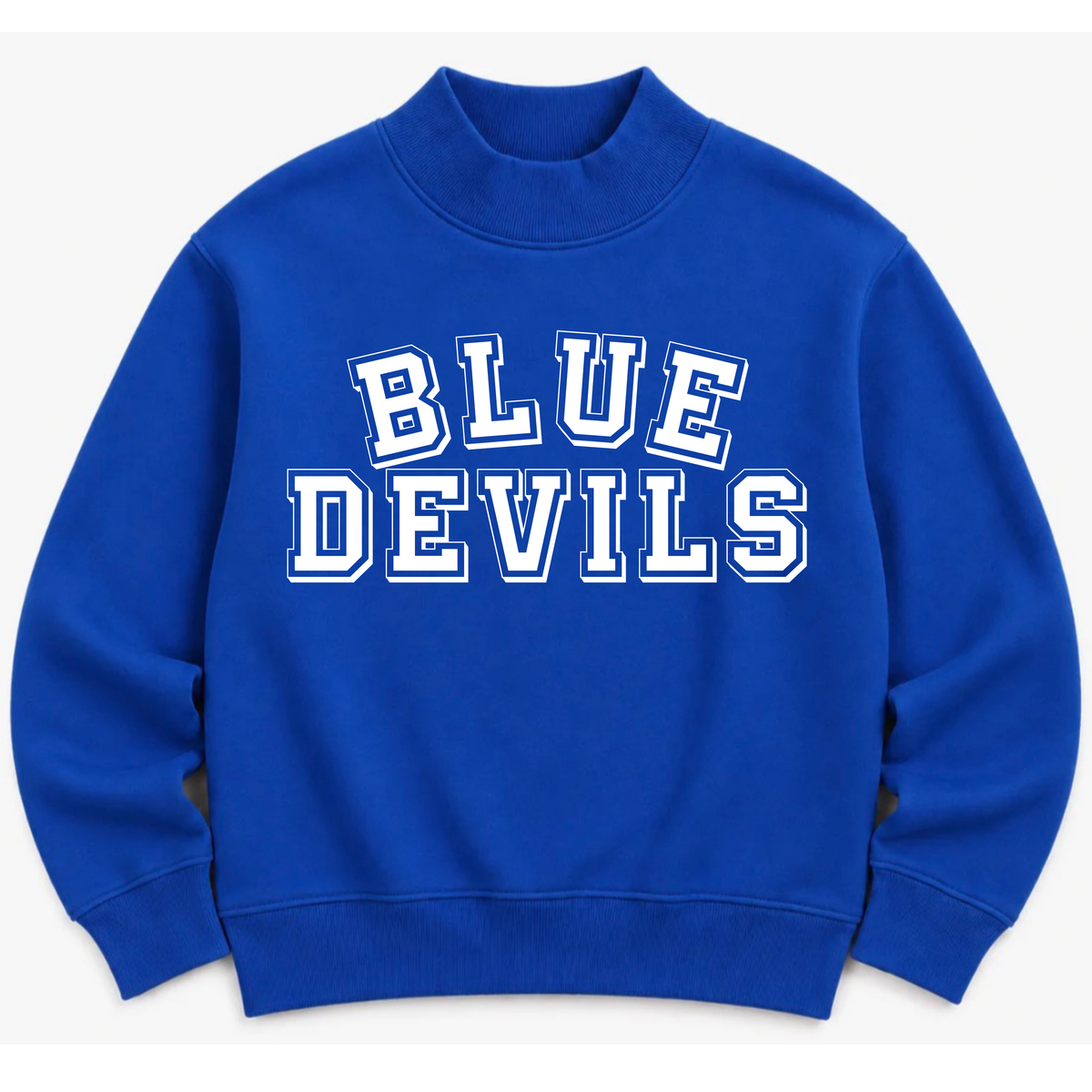 Blue Devils Solid Blue Mock Neck- Preorder