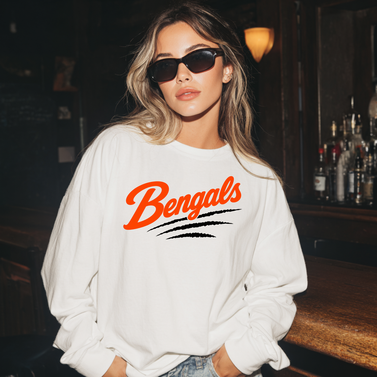 Bengals Stripes- White