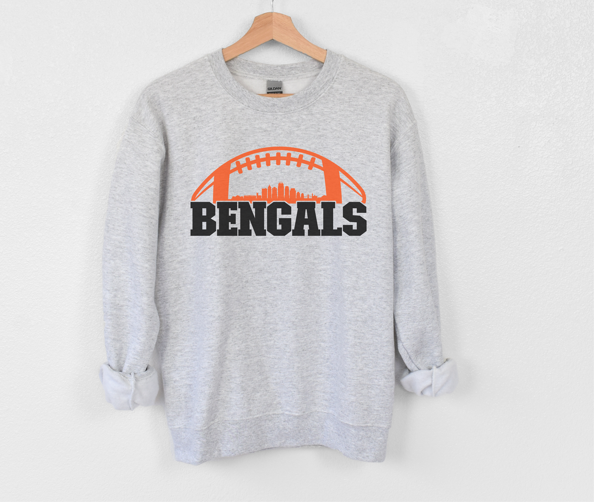 Cincy Skyline Football- Ash Gray