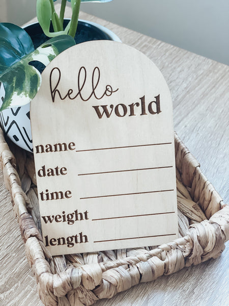 Hello World Baby Stats Arch
