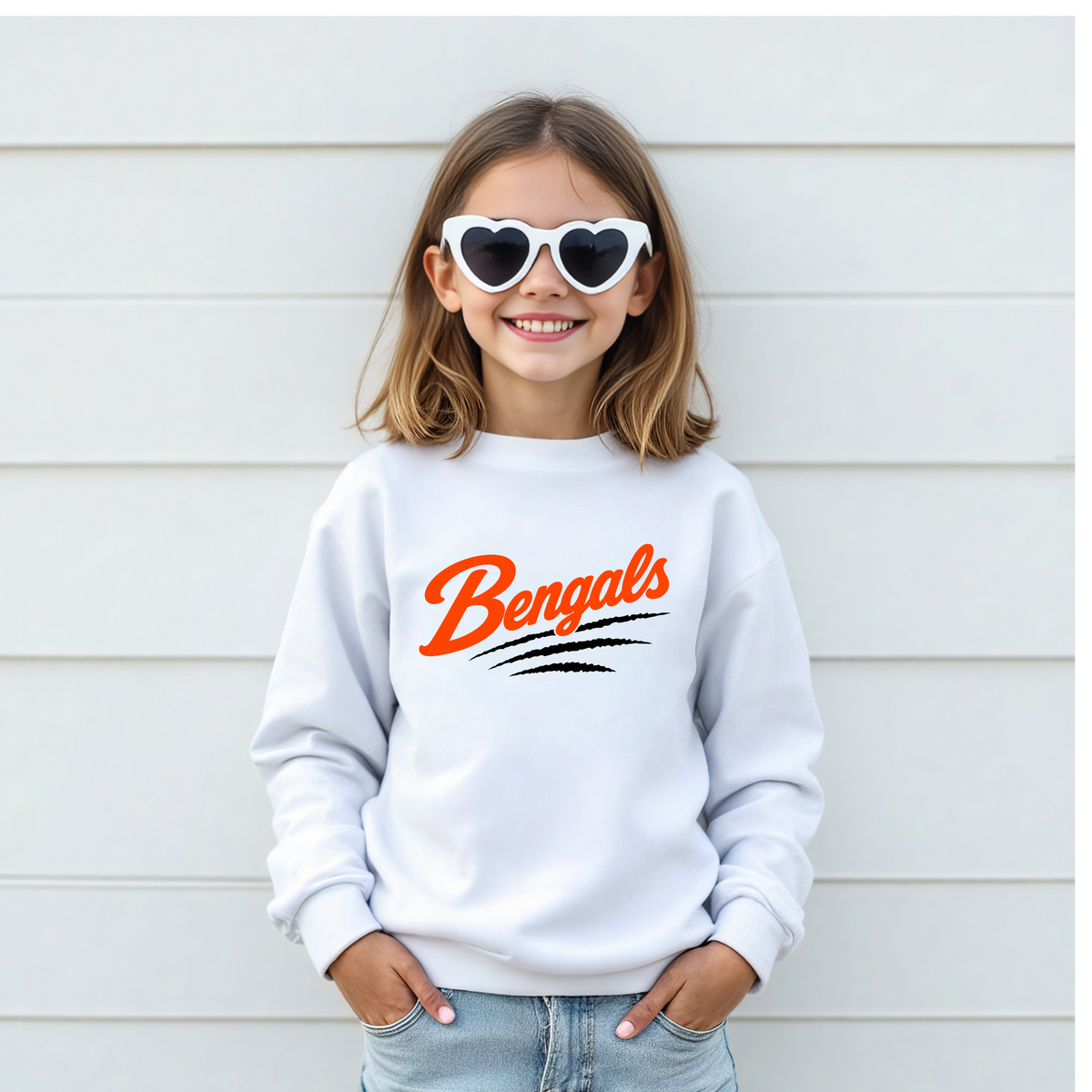 Bengals Stripes-Youth White