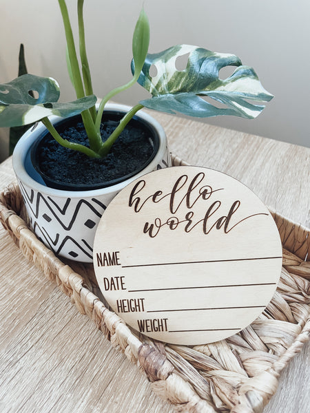 Hello World Baby Stats Circle