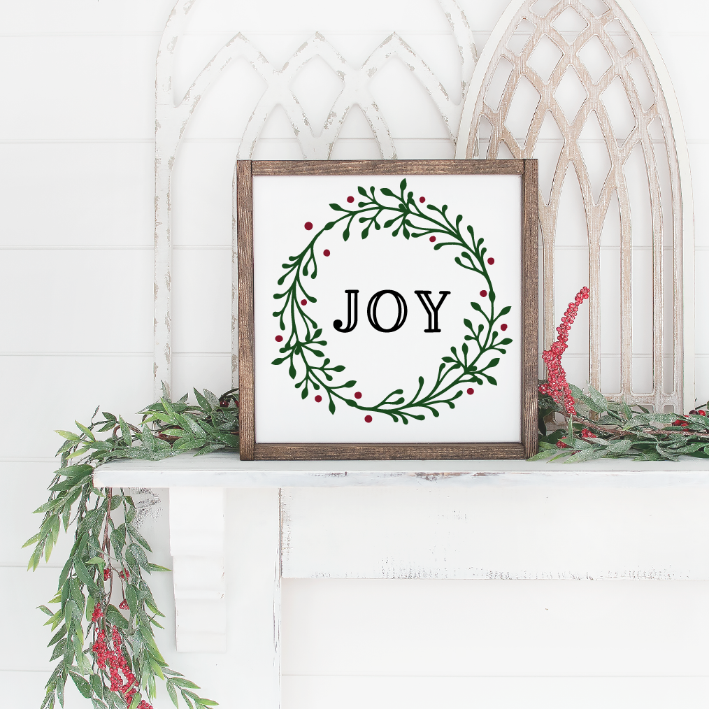 Joy Christmas Wreath