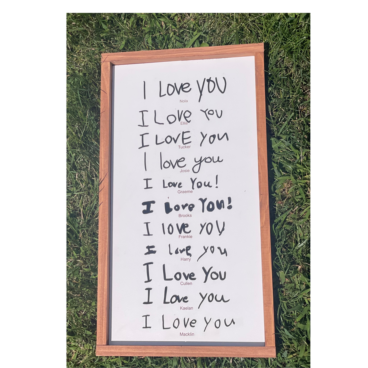 I love you handwritten sign