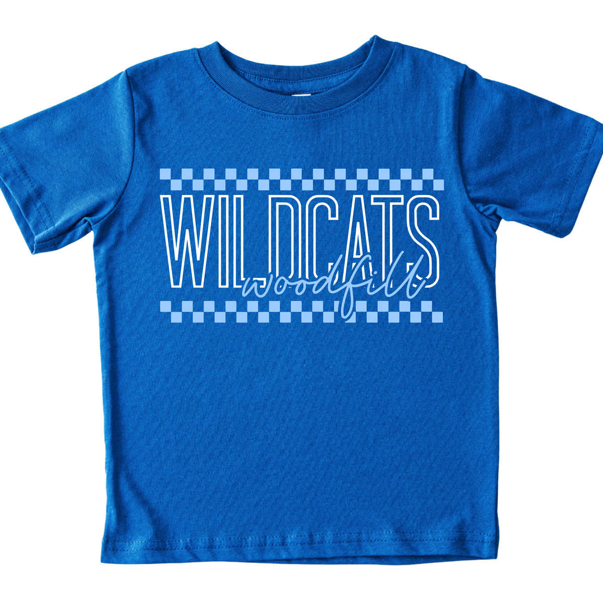 Wildcats Checkered Banner- Royal