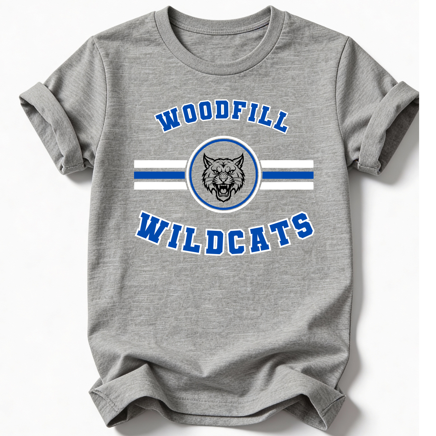 Striped Circle Wildcats- Grey