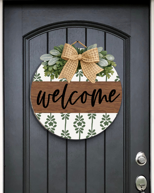 Welcome Floral Door Hanger