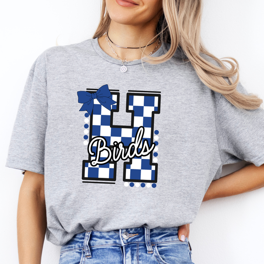 Checkered H Birds- GRAY