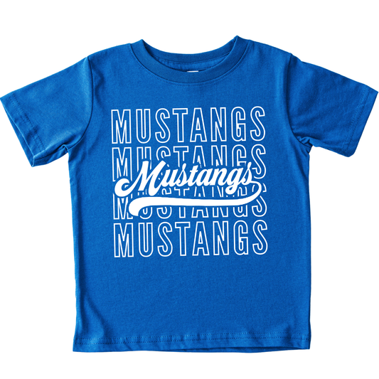 Mustangs Stacked- Royal