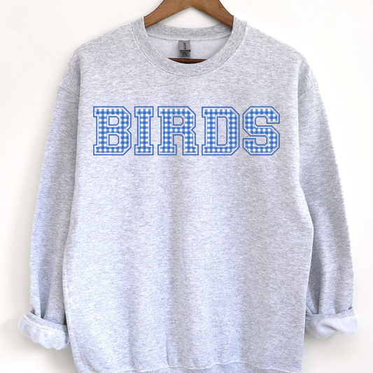 Birds Plaid- ASH