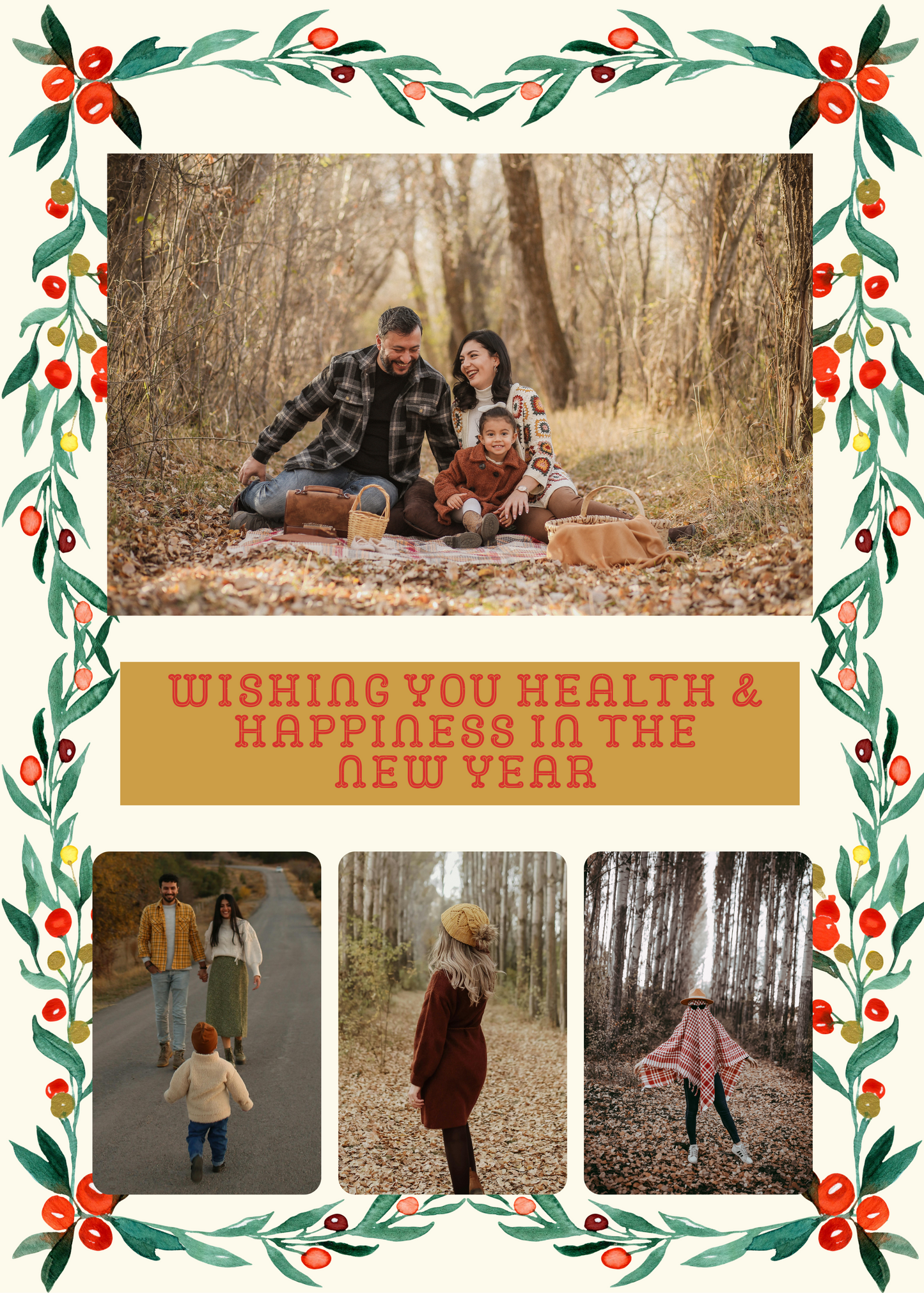 Happy Holidays Berry Garland-Digital Download