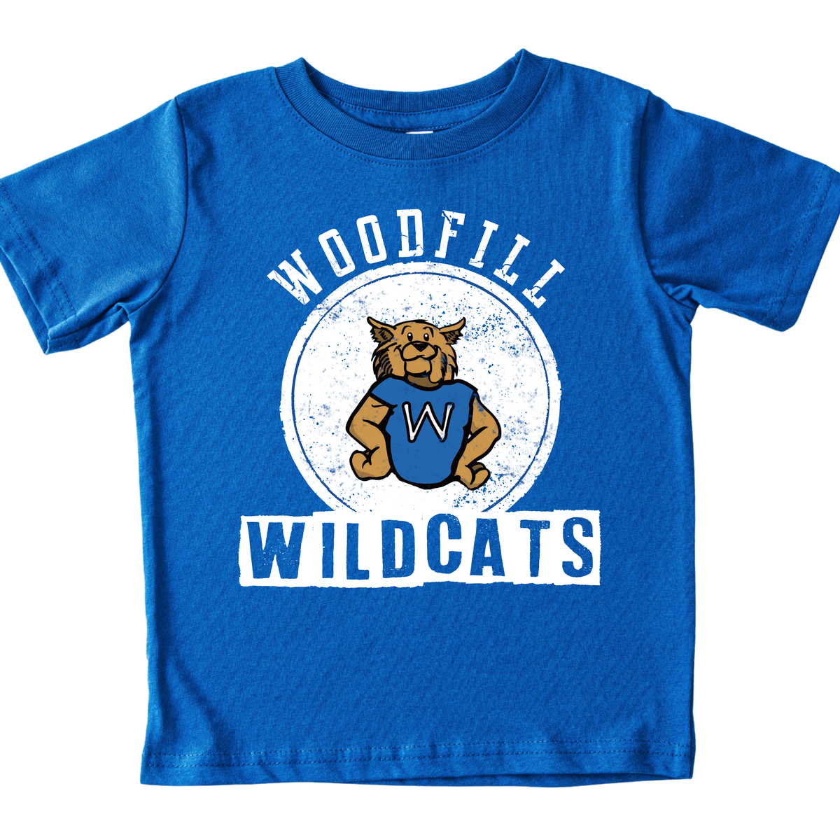 Wildcats Circle Distressed- Royal