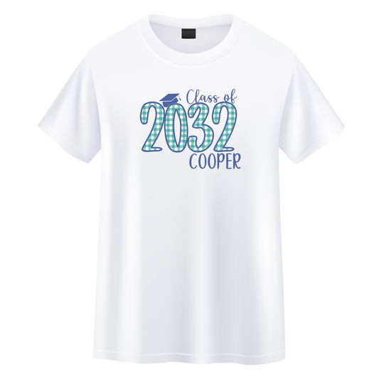 Handprint Graduation Tee-Mint & Navy