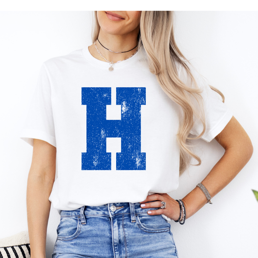 H Distressed- WHITE