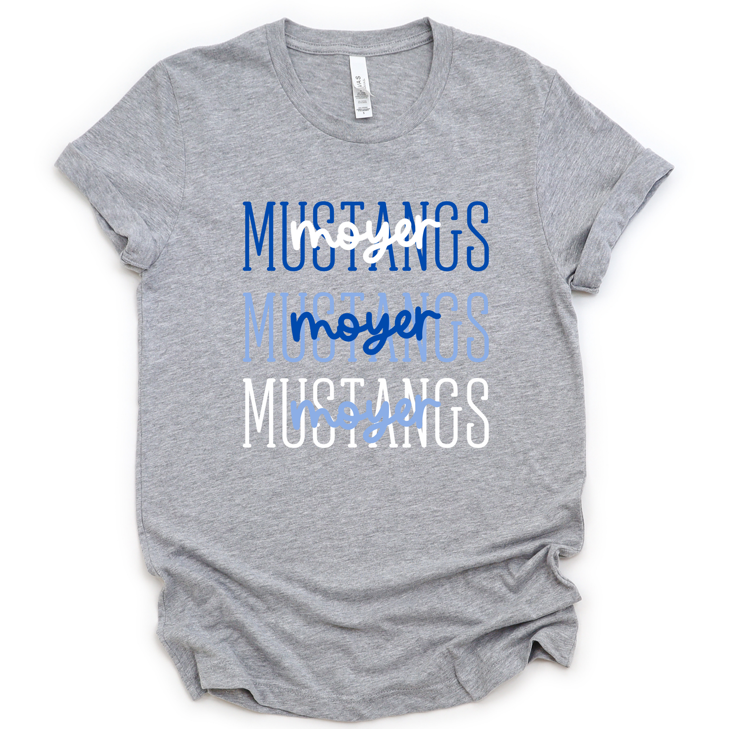Moyer Mustangs Stacked- Gray