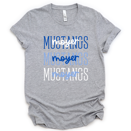 Moyer Mustangs Stacked- Gray