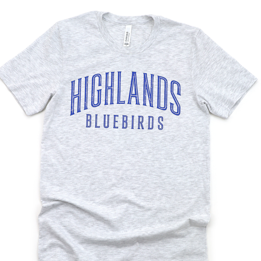 Highlands Bluebirds Arched Distressed Ash