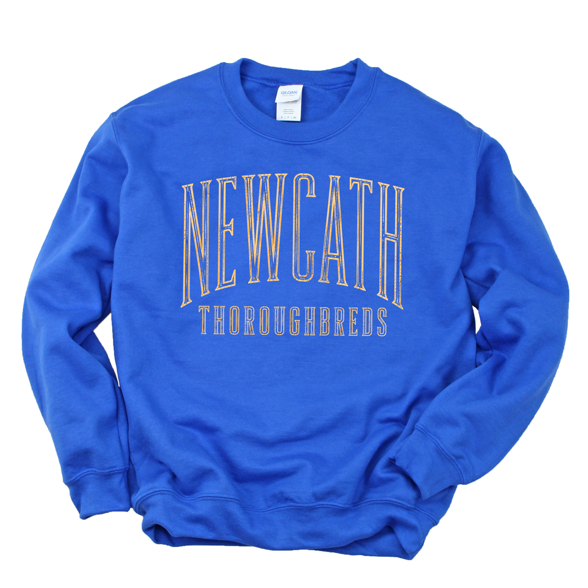 Newcath Thoroughbreds Arched Distressed Royal Sweatshirt