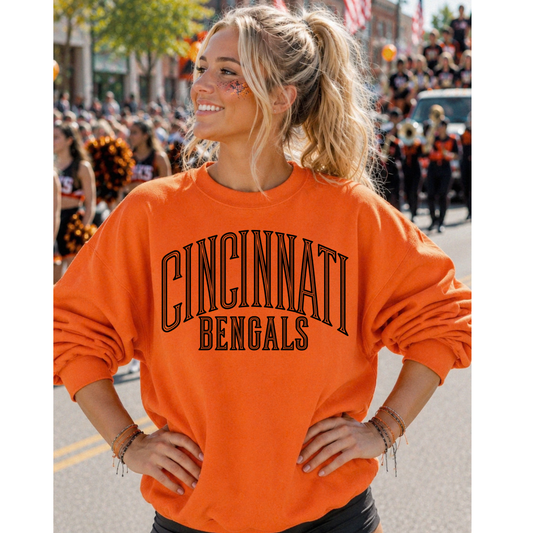 Cincinnati Arched Distressed- Orange