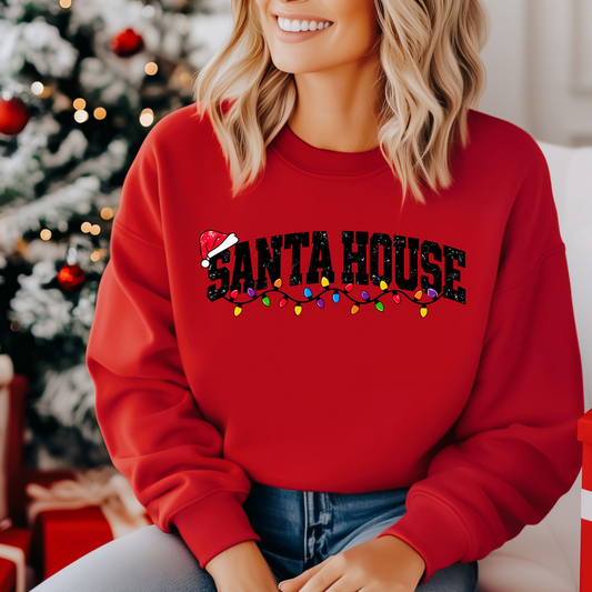 Santa House- Arched Lights Crew Sweatshirt