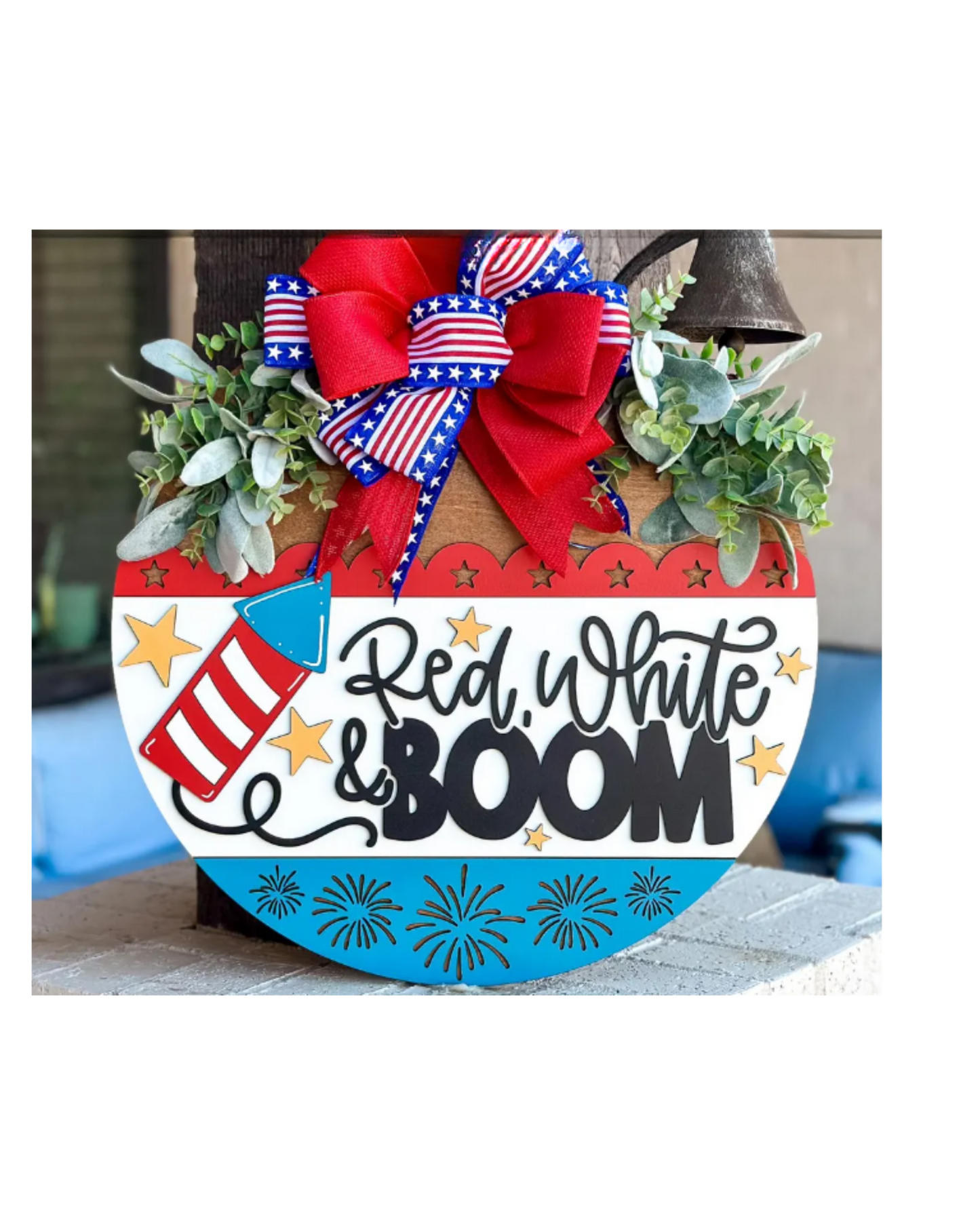 Red, White & Boom Door Hanger