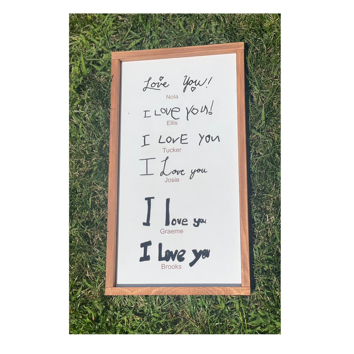 I love you handwritten sign