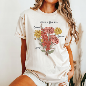 Birth Flower T-shirt with names