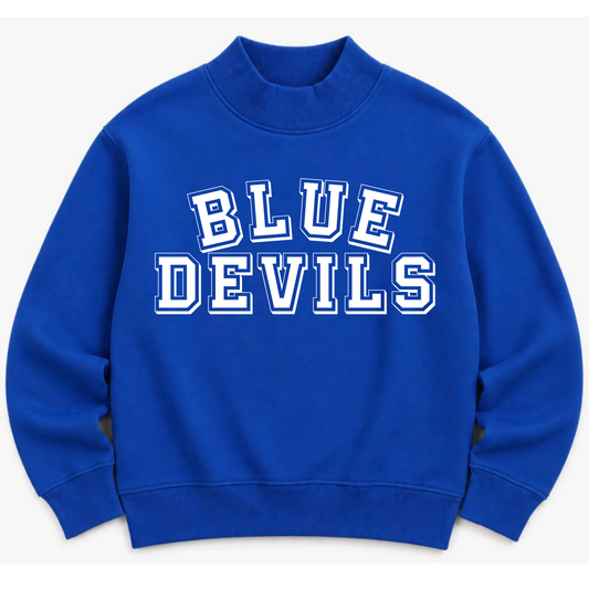 Blue Devils Solid Blue Mock Neck- Preorder