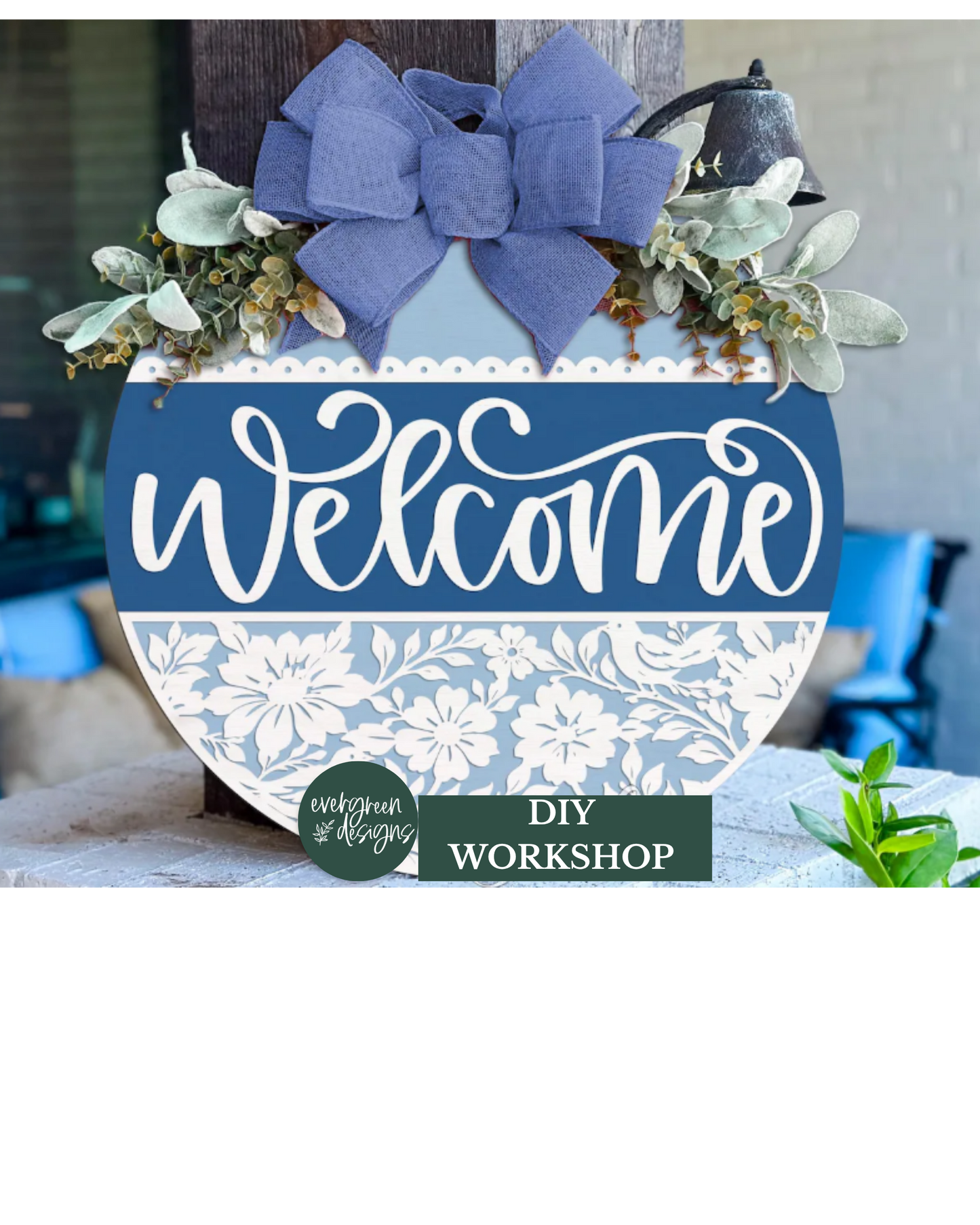 Welcome Floral Door Hanger