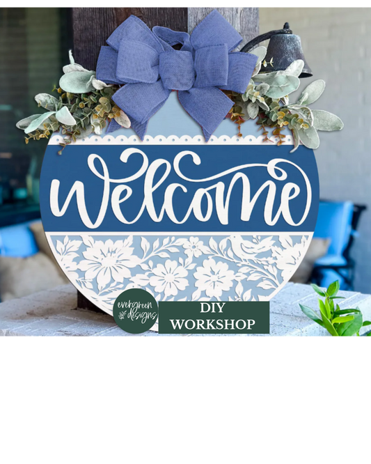 Welcome Floral Door Hanger-Candle Lab