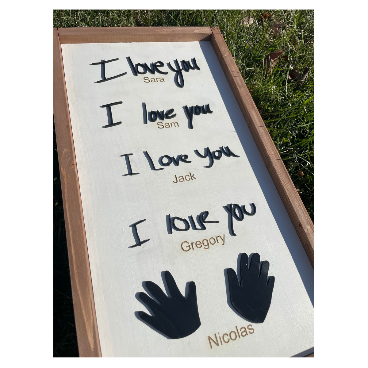 I love you handwritten sign