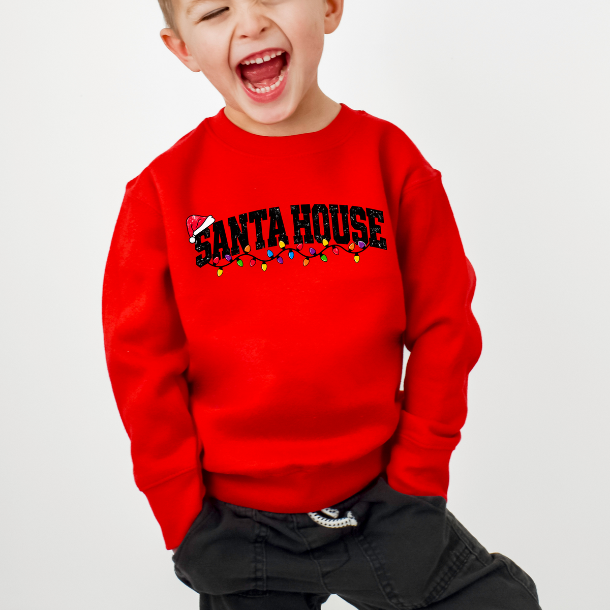 Santa House- Arched Lights Crew Sweatshirt