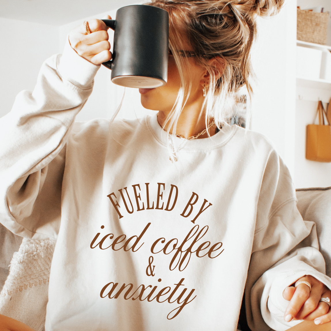 Fueled by Iced Coffee & Anxiety T-shirt or Crewneck
