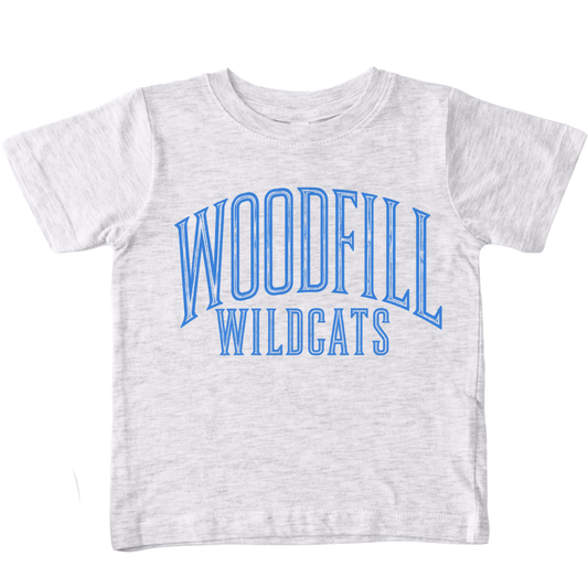Woodfill Wildcats Arched Distressed-ASH T-SHIRT