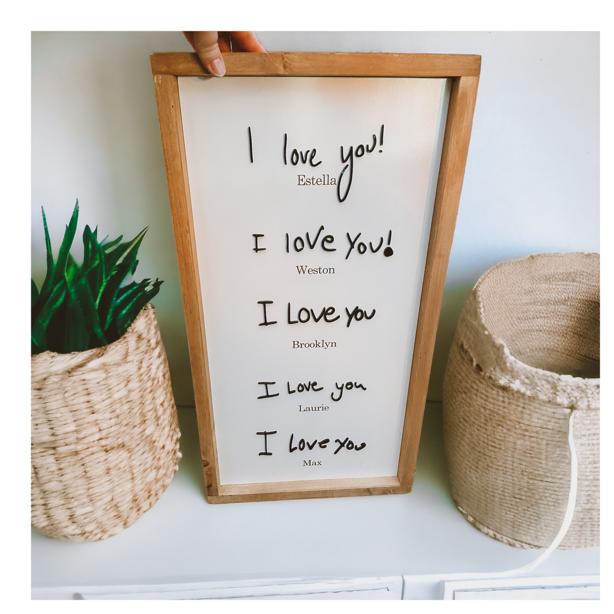 I love you handwritten sign