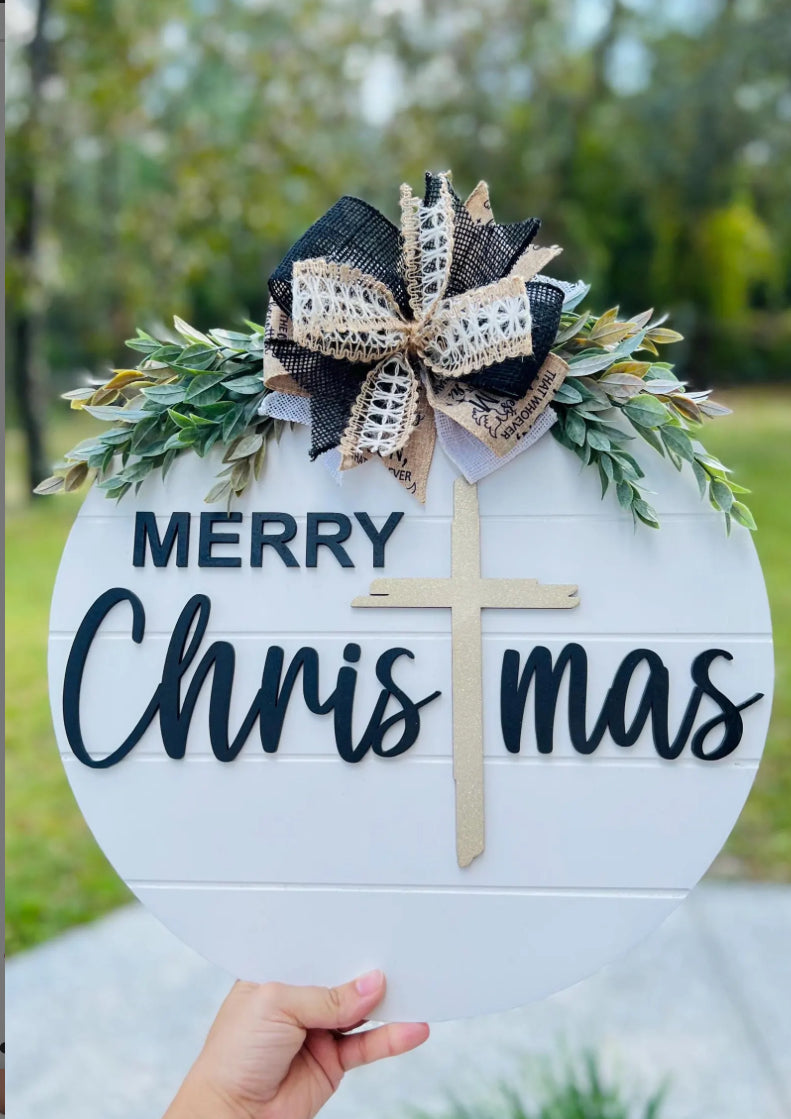 St. Mary's-Christmas Cross Doorhanger