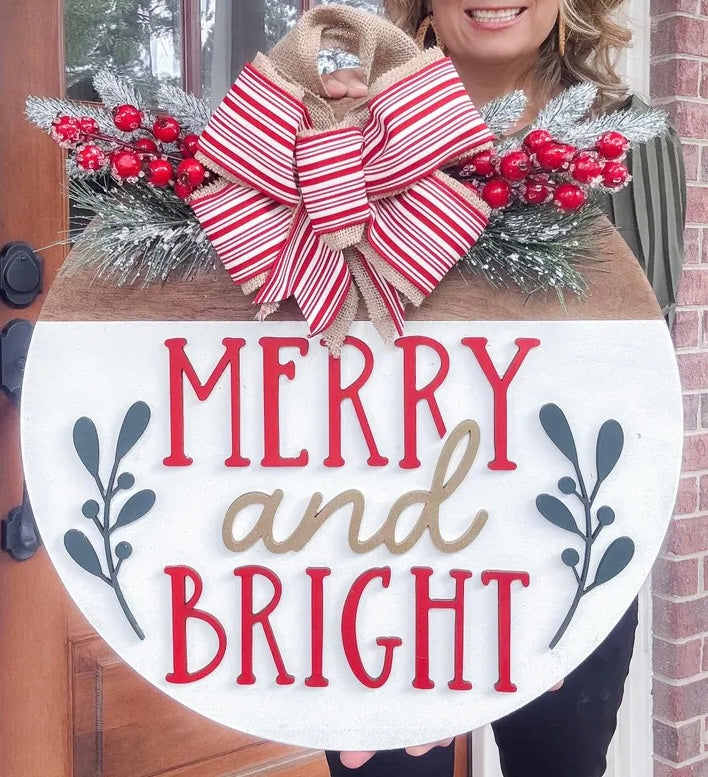 St. Mary's- Merry & Bright Door Hanger